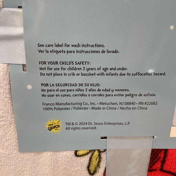 GRINCH & MAX dog Queen Full 90x90” Plush Blanket CHRISTMAS TREE Throw Print NEW - Picture 5 of 8